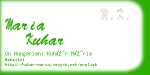 maria kuhar business card